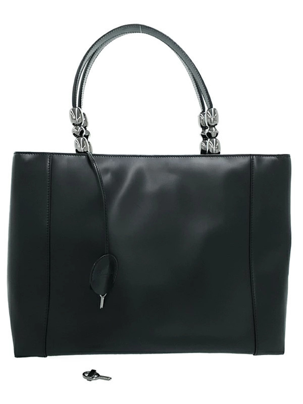 Christian Dior Black Leather Malice Tote Bag John Galliano metallic bead pearl